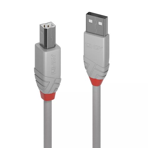 Revendeur officiel LINDY 0.5m USB 2.0 Type A to B Cable Anthra Line USB