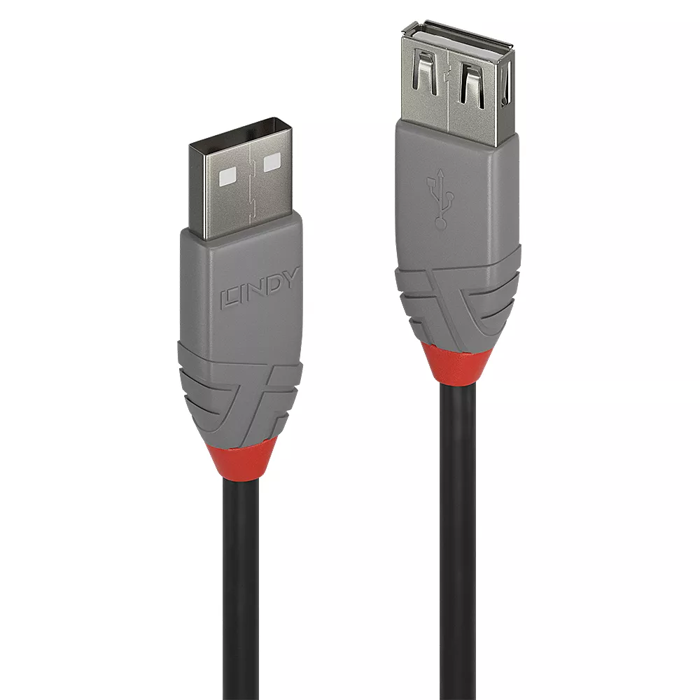 Revendeur officiel LINDY Rallonge USB 2.0 type A Anthra Line 0.2m