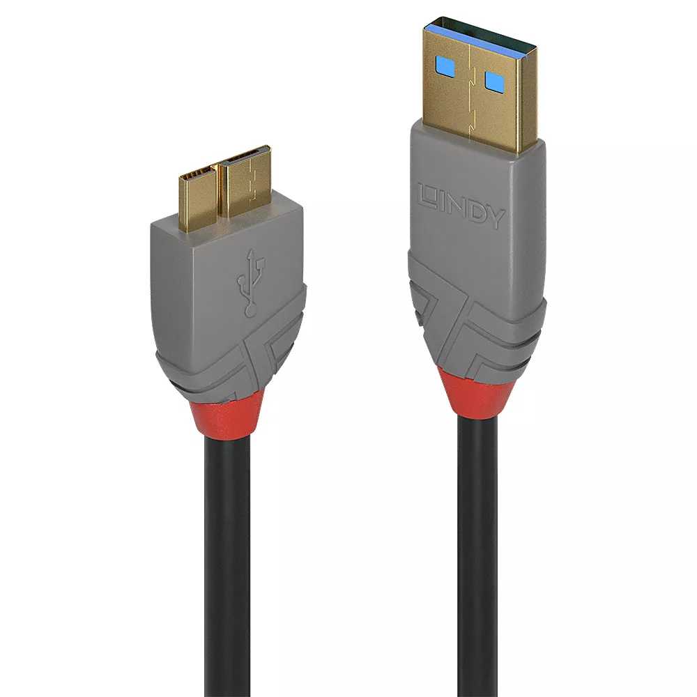 Revendeur officiel LINDY Câble USB 3.0 Type A vers Micro-B Anthra Line 2m