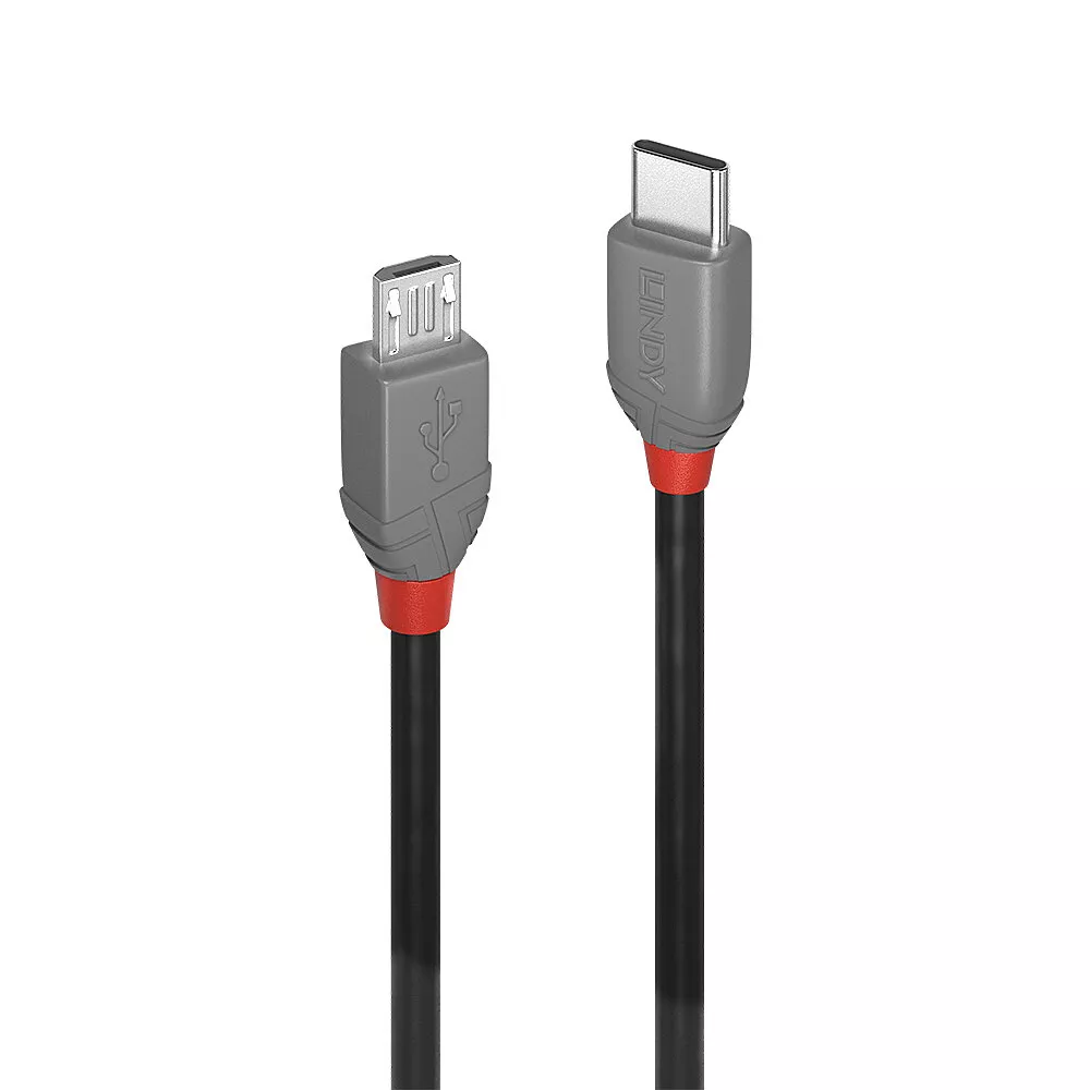 Achat LINDY 3m USB 2.0 Type C to Micro-B Cable Anthra Line au meilleur prix