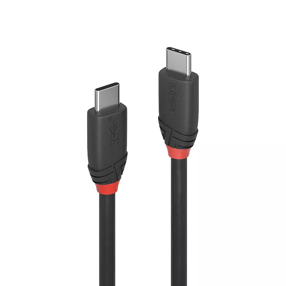 Achat LINDY 0.5m USB 3.1 Type C Cable 3A Black Line au meilleur prix