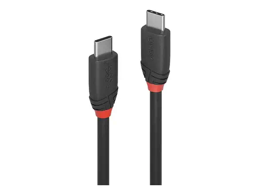 LINDY 1m USB 3.1 Type C Cable 3A Black Line - Lindy - Câble USB - visuel 2