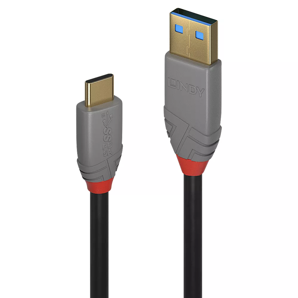 Revendeur officiel Câble USB LINDY Câble USB 3.1 type C A 5A Anthra Line 0.5m