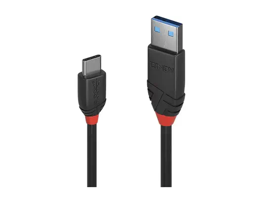 LINDY 0.5m USB 3.1 Type A to C Cable 3A Black Line - Lindy - Câble USB - visuel 2