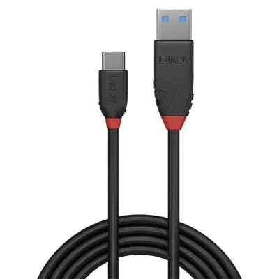 LINDY 0.5m USB 3.1 Type A to C Cable 3A Black Line - Lindy - Câble USB - visuel 2