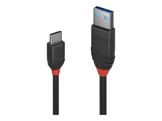 LINDY 0.5m USB 3.1 Type A to C Cable 3A Black Line - Lindy - Câble USB - visuel 3