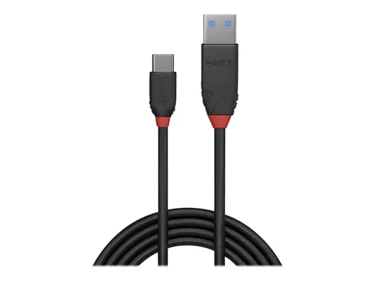 LINDY 0.5m USB 3.1 Type A to C Cable 3A Black Line - Lindy - Câble USB - visuel 1