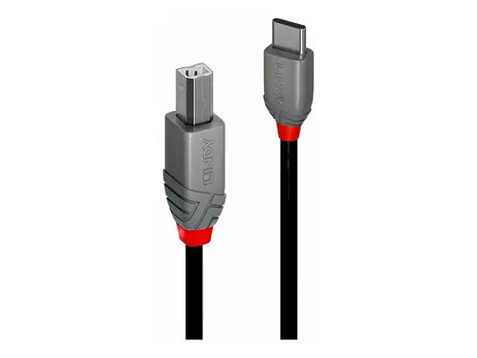 LINDY 0.5m USB 2.0 Type C an B Cable Anthra Line - Lindy - Câble USB - visuel 1