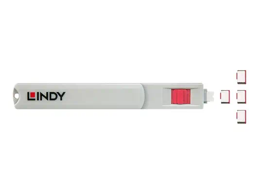 LINDY USB Type C Port Blocker Key - Pack of 4 Blockers Red - Lindy - Câble USB - visuel 5