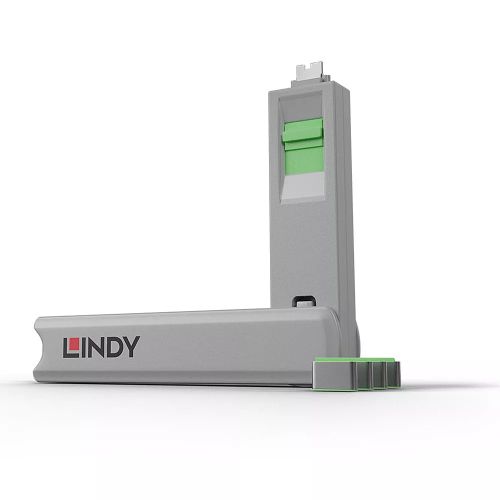 Revendeur officiel LINDY Verrou de port USB type C vert 4pcs