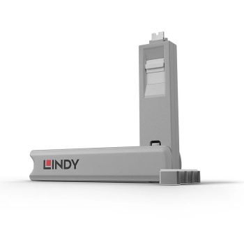 Revendeur officiel Câble divers LINDY USB Type C Port Blocker Key - Pack of 4 Blockers White