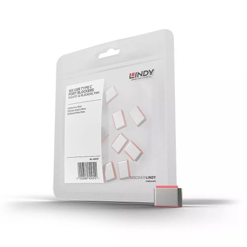 Revendeur officiel LINDY USB Type C Port Blockers Pack of 10 Red