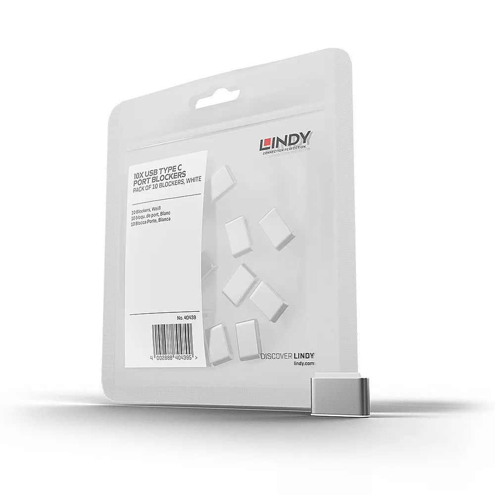 Achat LINDY USB Type C Port Blockers Pack of 10 White au meilleur prix