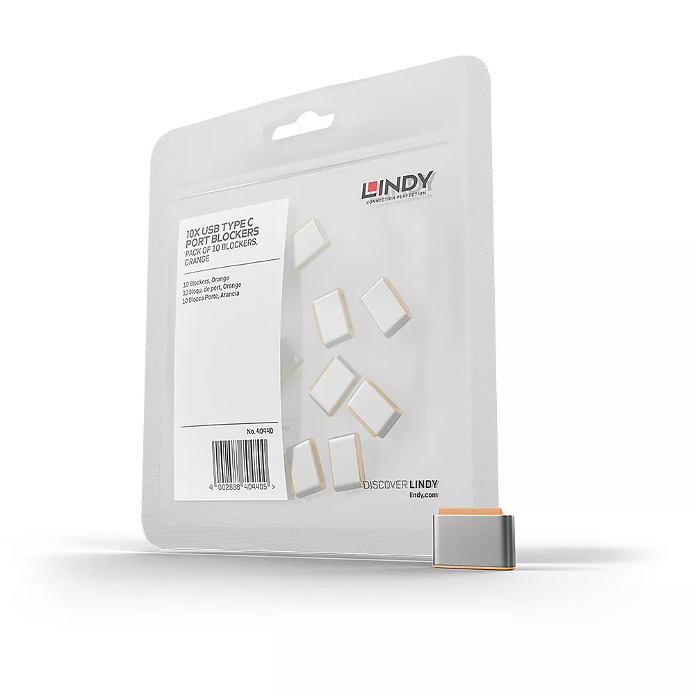 Achat LINDY USB Type C Port Blockers Pack of 10 Orange au meilleur prix