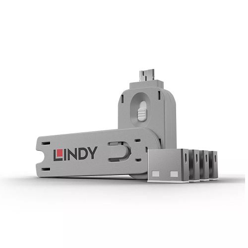 Revendeur officiel Autre Accessoire pour portable LINDY Clé USB et 4 bloqueurs de ports USB Blanc