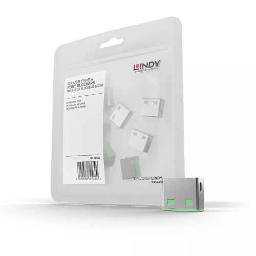 Revendeur officiel LINDY Bloqueurs de ports USB 10 pièces Vert
