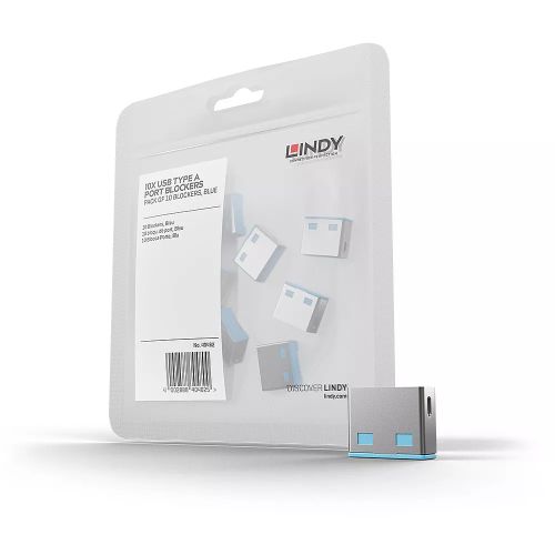 Revendeur officiel LINDY Bloqueurs de ports USB 10 pièces Bleu
