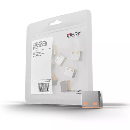 Achat LINDY Bloqueurs de ports USB 10 pièces Orange et autres produits de la marque Lindy