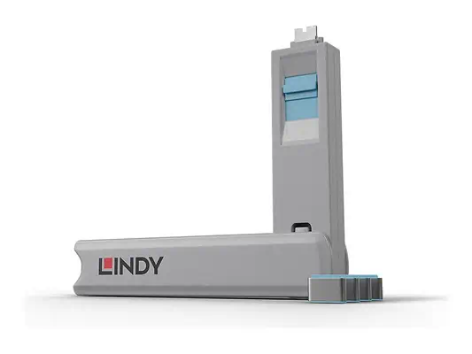 LINDY USB Type C Port Blocker Key - Pack of 4 Blockers Blue - Lindy - Câble divers - visuel 7