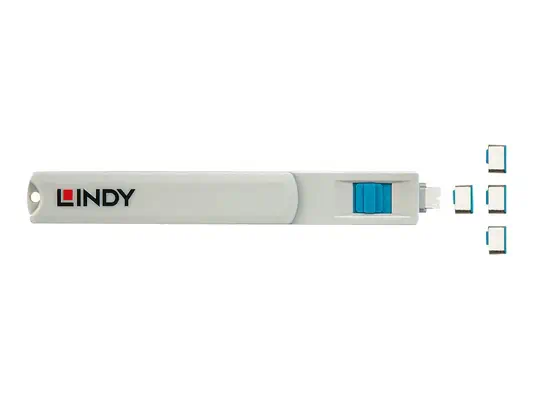 LINDY USB Type C Port Blocker Key - Pack of 4 Blockers Blue - Lindy - Câble divers - visuel 6