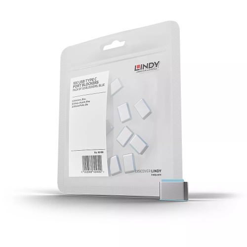 Vente LINDY USB Type C Port Blockers Pack of 10 blue au meilleur prix