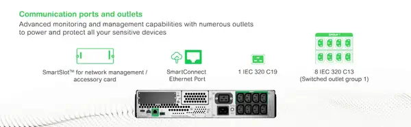 APC Smart-UPS SMT3000RMI2UC - 8x C13, 1x C19, APC - visuel 1 - hello RSE - Mode écologique