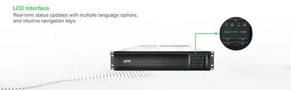 APC Smart-UPS SMT3000RMI2UC - 8x C13, 1x C19, APC - visuel 1 - hello RSE - Interface LCD intuitive