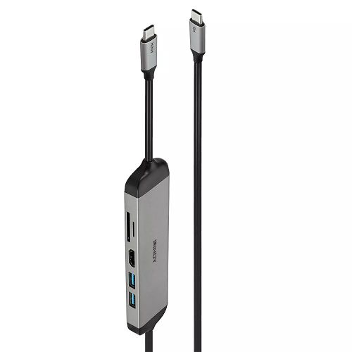 Revendeur officiel Station d'accueil pour portable LINDY USB 3.2 Type C Laptop Micro Dock with 1.4m USB PD Charging Cable