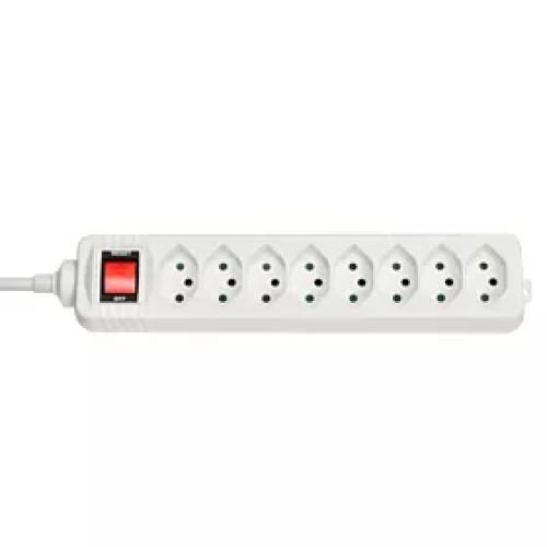 Revendeur officiel Câble divers LINDY Mains 8 way gang socket Swiss with on/off Switch