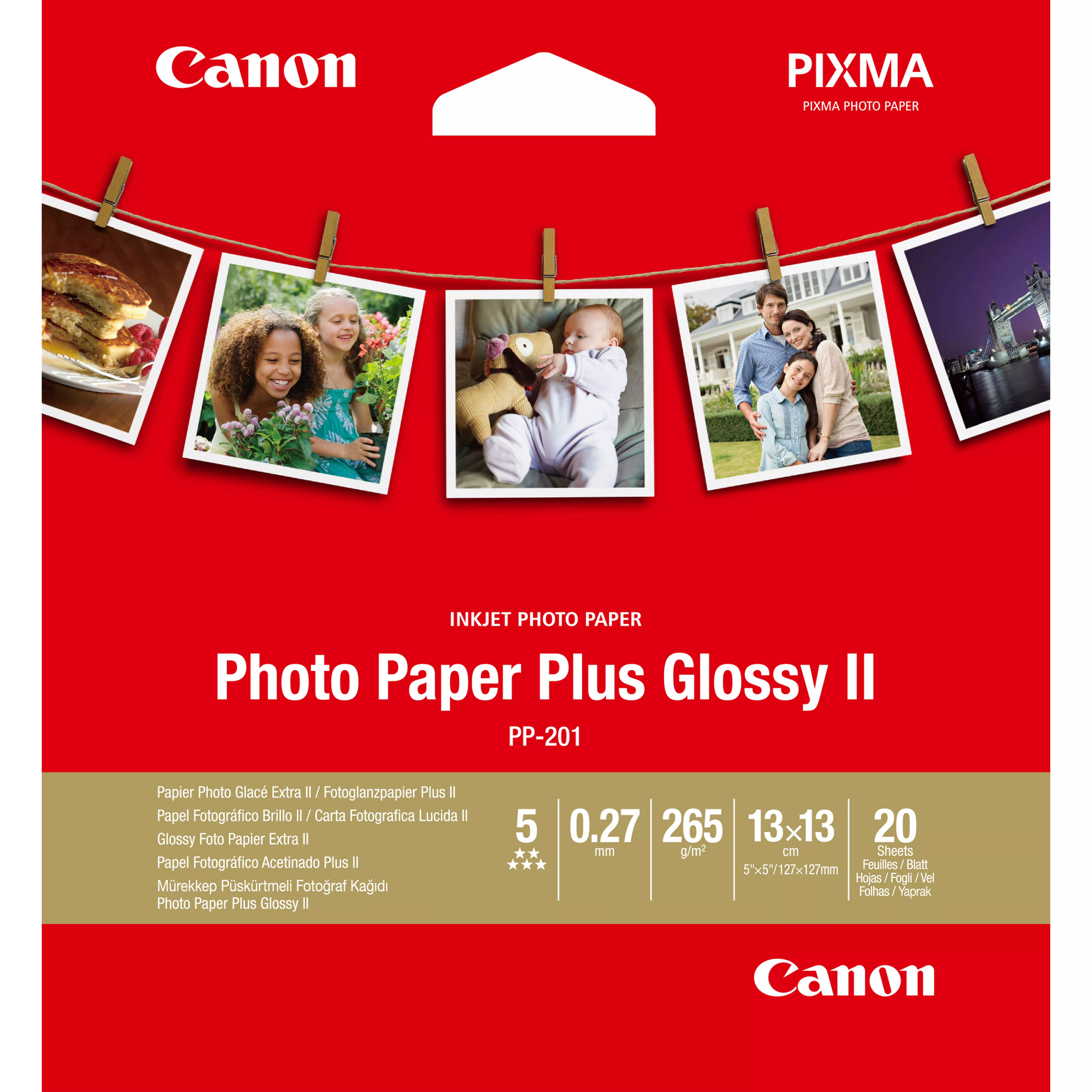 Achat CANON PP- 201 Photo Paper Plus 5x5 inch 20 Sheets - 4549292071498