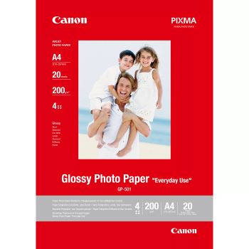 Vente Papier CANON PHOTO PAPER GLOSSY (GP-501) A4 20 Sheets sur hello RSE