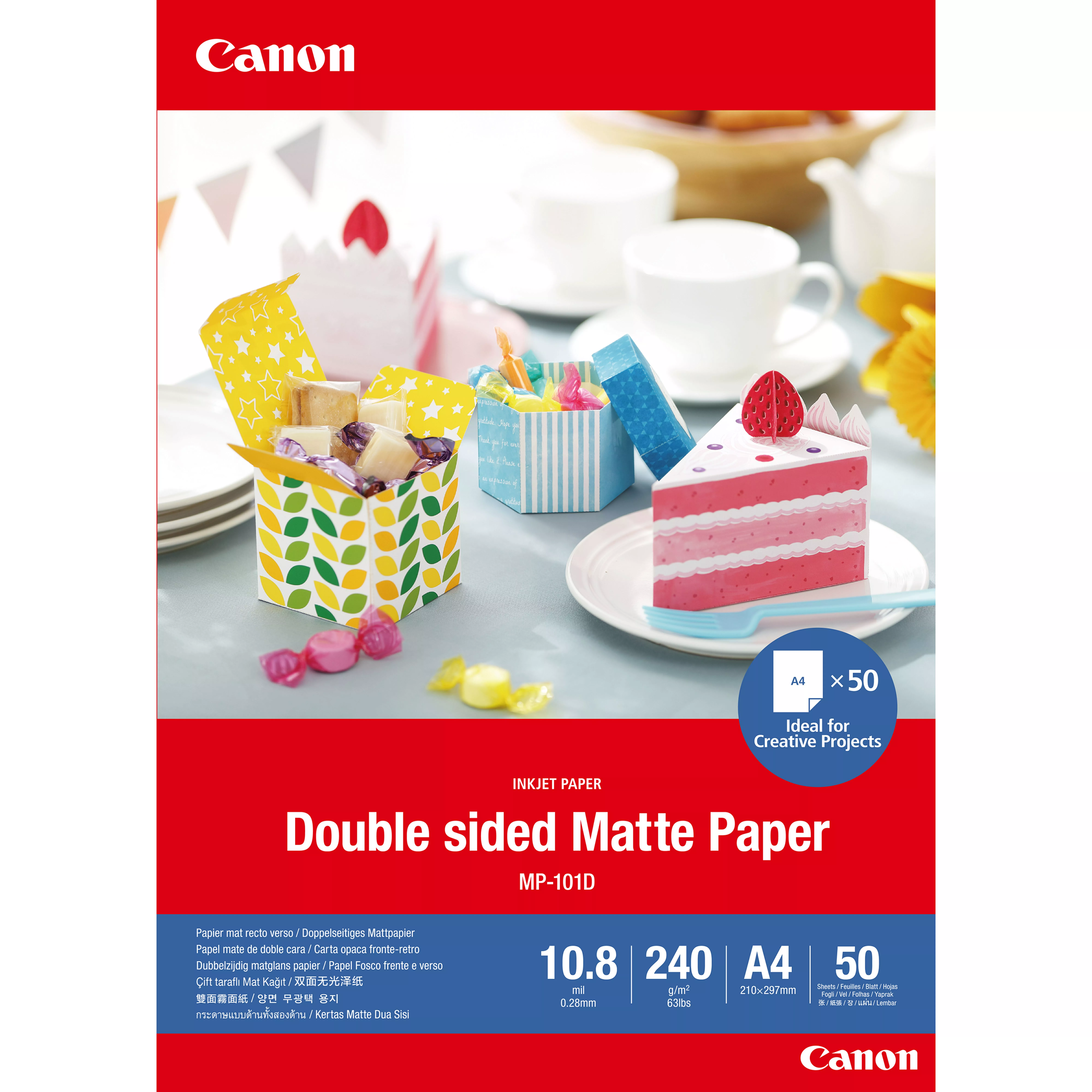 Revendeur officiel Papier Canon Papier mat recto verso MP-101D, A4, 50 feuilles