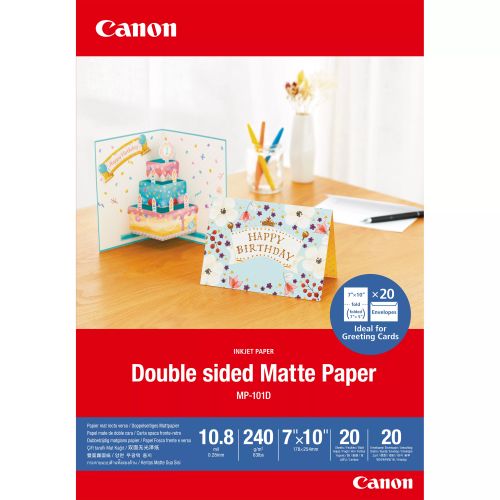 Achat Papier Canon Papier mat recto verso MP-101D, 18 × 25 cm, 20 feuilles sur hello RSE