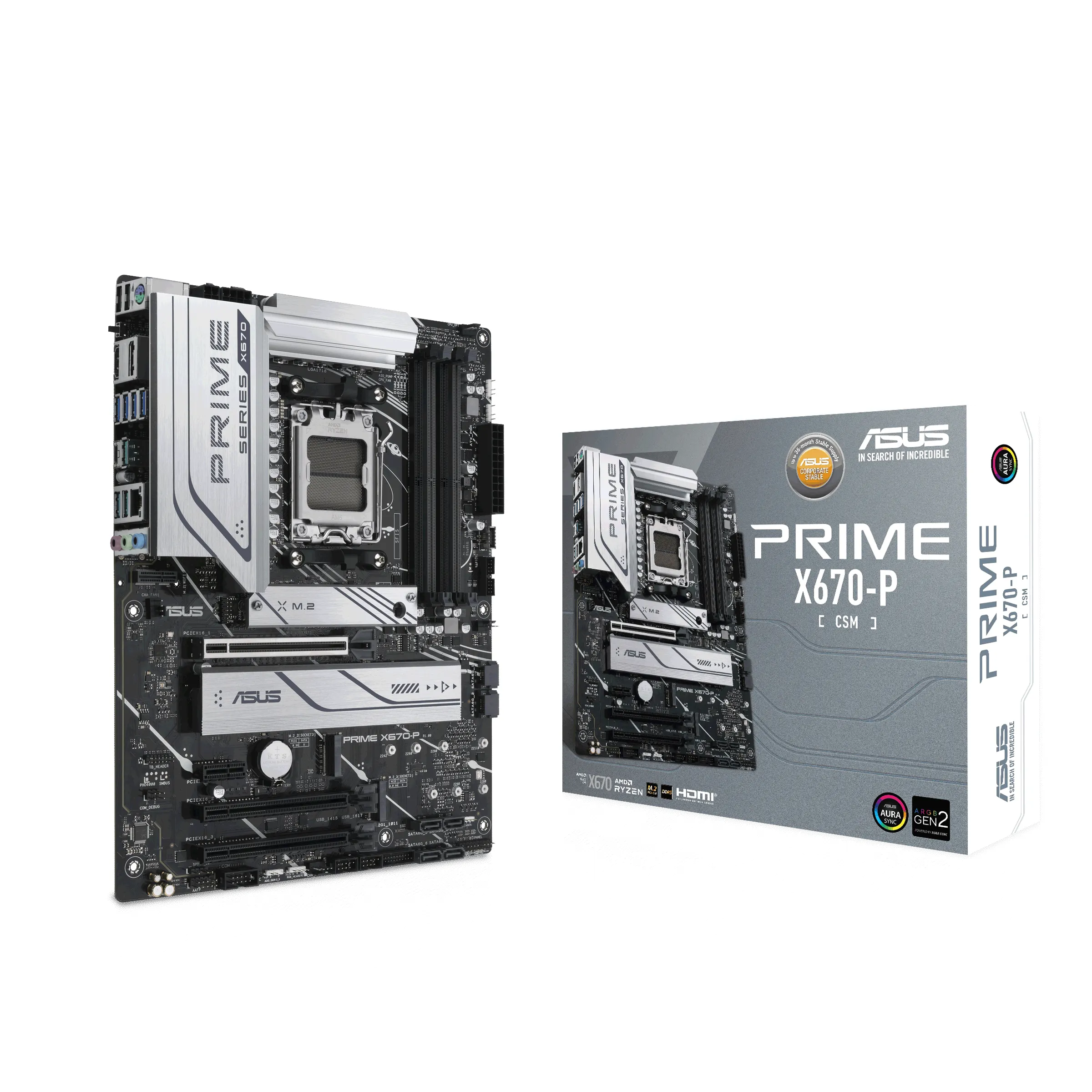 ASUS PRIME X670-P-CSM AMD X670 Emplacement AM5 ATX Asus - visuel 1 - hello RSE - Connectivité améliorée