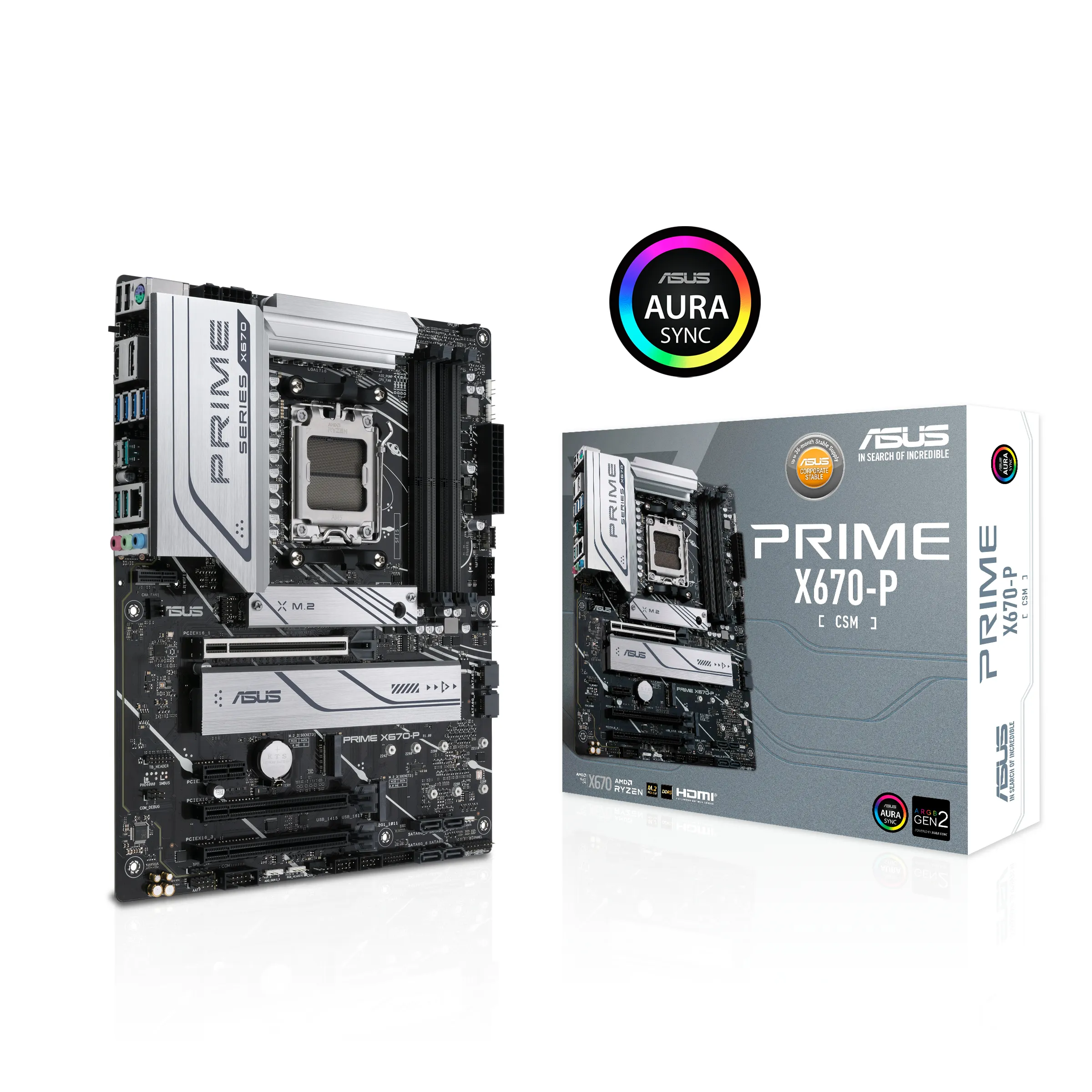 ASUS PRIME X670-P-CSM AMD X670 Emplacement AM5 ATX Asus - visuel 1 - hello RSE - Optimisée pour les performances