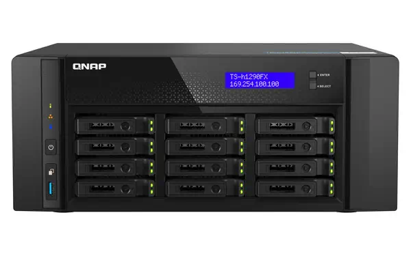 QNAP TS-h1290FX NAS Tower EPYC 7302P 128 Go DDR4 0 To QuTS hero Noir - Serveur NAS - visuel 1