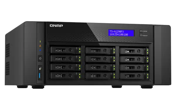 QNAP TS-h1290FX NAS Tower EPYC 7302P 128 Go DDR4 0 To QuTS hero Noir - Serveur NAS - visuel 2