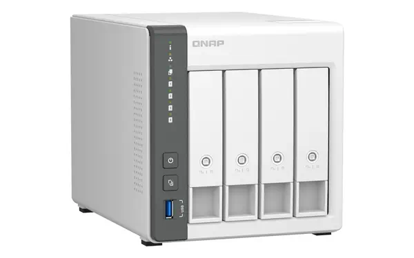QNAP TS-433 NAS Tower ARM Cortex-A55 4 Go 0 To QNAP QTS Blanc - Serveur NAS - visuel 3