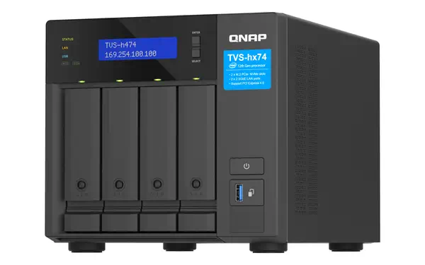 QNAP TVS-H474-PT-8G 4-bay QuTS hero NAS Intel Pentium QNAP - visuel 1 - hello RSE - Solution complète de sauvegarde et de reprise après sinistre