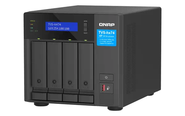 QNAP TVS-H474 NAS Tower Intel® Pentium® G7400 8 Go DDR4 0 To QuTS hero Noir - Serveur NAS - visuel 6