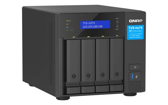QNAP TVS-H474-PT-8G 4-bay QuTS hero NAS Intel Pentium QNAP - visuel 1 - hello RSE - Extension de stockage flexible et économique
