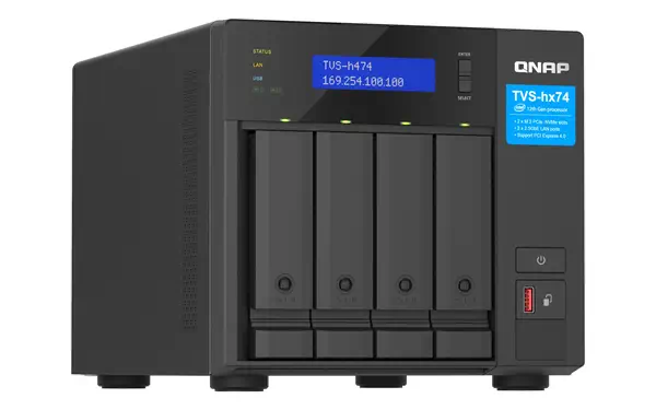 QNAP TVS-H474 NAS Tower Intel® Pentium® G7400 8 Go DDR4 0 To QuTS hero Noir - Serveur NAS - visuel 4