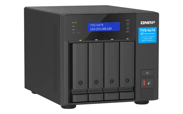 QNAP TVS-H474 NAS Tower Intel® Pentium® G7400 8 Go DDR4 0 To QuTS hero Noir - Serveur NAS - visuel 3