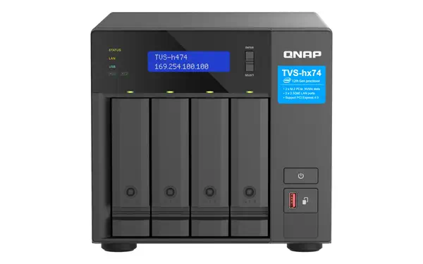 QNAP TVS-H474 NAS Tower Intel® Pentium® G7400 8 Go DDR4 0 To QuTS hero Noir - Serveur NAS - visuel 2