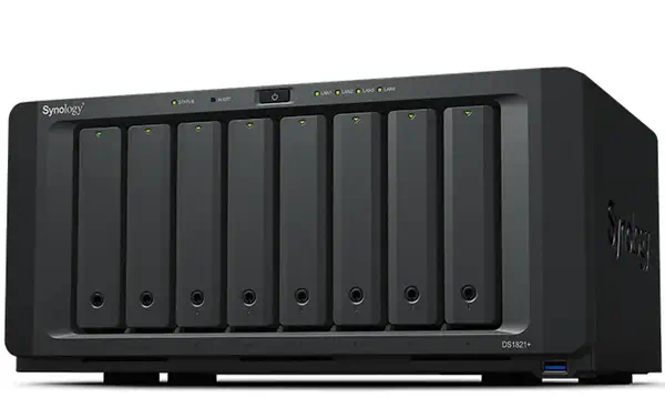 Synology DiskStation DS1821+ serveur de stockage NAS Tower Ryzen Embedded V1500B 4 Go DDR4 0 To Disk - Serveur NAS - visuel 1