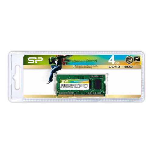 Revendeur officiel Mémoire SILICON POWER DDR3 4Go 1600MHz CL11 SO-DIMM 1.5V
