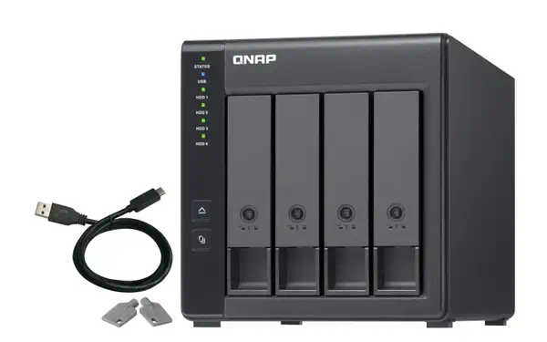 QNAP TR-004 Boîtier de disques de stockage Boîtier disque dur/SSD Noir 2.5/3.5" - Serveur NAS - visuel 2