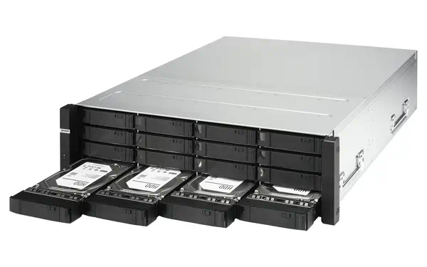 QNAP-ES1686dc-2142IT-96G 16-Bay Enterprise ZFS NAS QNAP - visuel 1 - hello RSE - Le cache NVRAM réduit les risques de perte des données de cache d'écriture