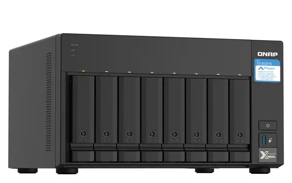 QNAP TS-832PX NAS Tower Annapurna Labs AL324 4 QNAP - visuel 1 - hello RSE - Processeur quad-core à faible consommation d'énergie