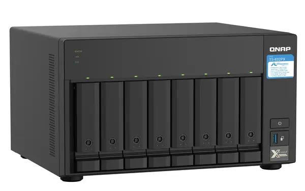 QNAP TS-832PX NAS Tower Annapurna Labs AL324 4 QNAP - visuel 1 - hello RSE - Connectivité 10GbE et 2,5GbE à haut débit